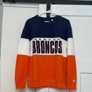 Women's Long Sleeve Colorblock Top - Navy, White, and Orange - Never Worn